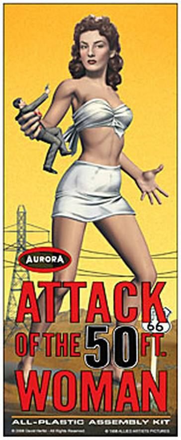 ATTACK OF The 50 FOOT WOMAN Fan made model kit box Giant Female, Allison Hayes, Monster Costume, Female Monster, Woman Poster, Famous Monsters, Scary Monsters, Women Poster, Science Fiction Film