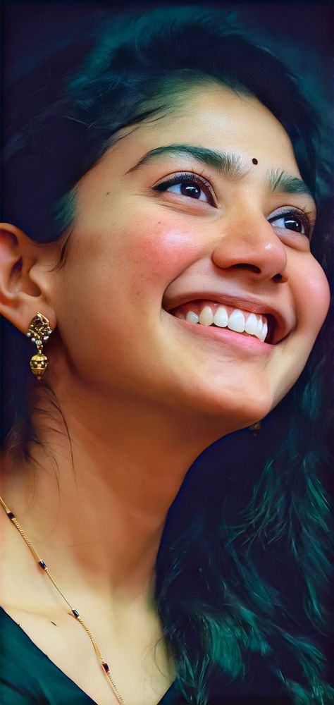 Sai Pallavi, Black Background, Phone Wallpaper, Green, Hair, Instagram, Black