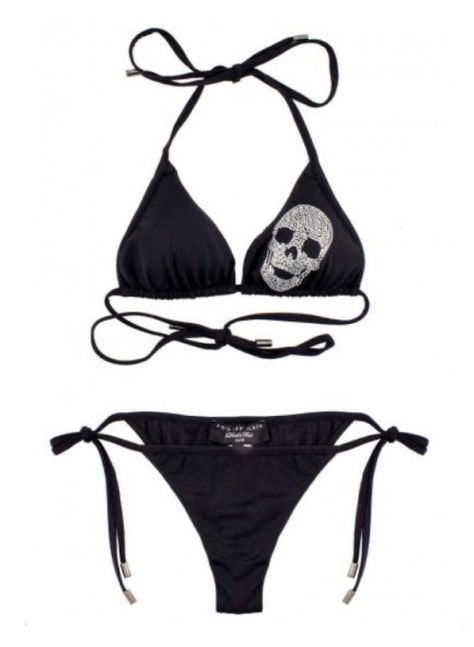 Black Bikinis For Women, Goth Swimwear, Skull Clothes, Black Bikinis, Y2k Swimsuit, Vacation Wardrobe, Skull Clothing, Cute Bathing Suits, A Skull