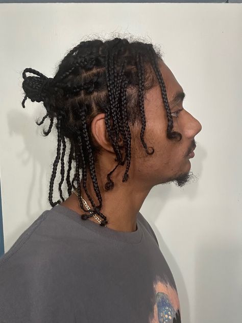 Small Box Braids Men, Box Braids Men, Braids Men, Small Box Braids, Single Braids, Middle Parts, Long Hair Styles Men, Box Braids, Mens Hairstyles