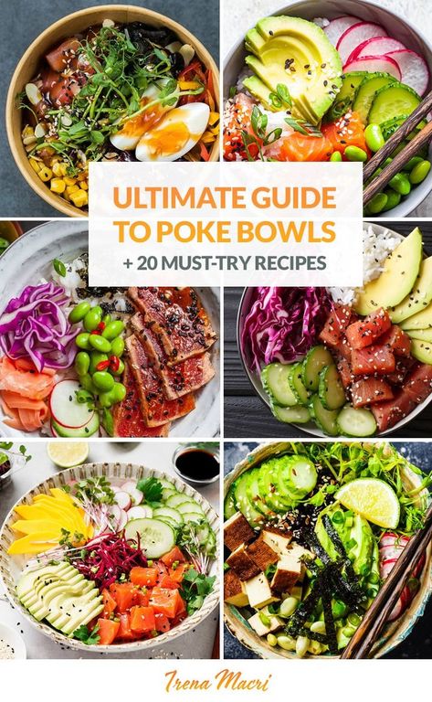 Ultimate Guide To Poke Bowls (20 Must-Try Recipes) Tuna Poke Bowl Ideas, Seafood Bowl Ideas, Poke Bowls Ideas, Poke Bowl Easy, Make Your Own Poke Bowl, Best Poke Bowl Recipe, Poke Recipes Bowl, Home Made Poke Bowl, Keto Poke Bowl