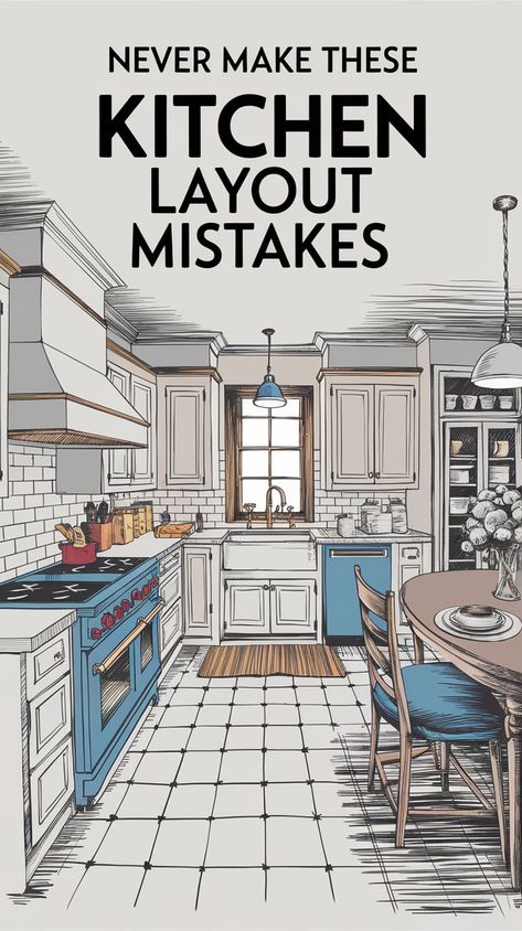 Professional kitchen layout diagram illustrating common design mistakes and solutions, with detailed annotations and refined architectural sketching on natural parchment 15x11 Kitchen Layout, Best Functional Kitchen Layout, Kitchen Layout With Wall Oven, 11 X 13 Kitchen Layout, 13x13 Kitchen Layout, Kitchen Planning Layout, Kitchen In Middle Of House Layout, Full Kitchen Design Layout, Kitchen Floor Plans Layout