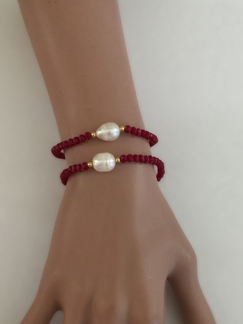 White Bracelet, Bracelets Design, Beads Bracelet Design, White Bracelets, Red Bracelets, Luck Charm, Bun Hair, Bracelet Design, Luck Charms