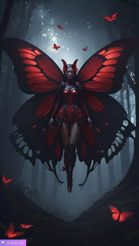 Butterfly Demon, Fae People, Wicked Lovely, Blood Demon, Demon Queen, Fantasy Demon, Fairy Butterfly, Dark Witch, Creatures Art