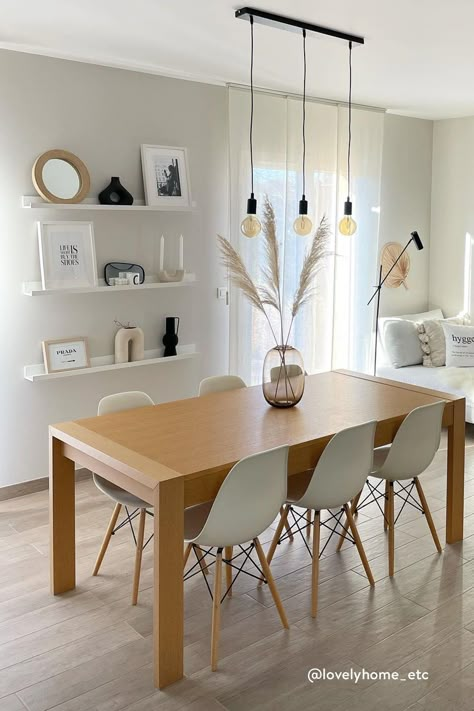 Dining Room Simple, Deco Living Room, Minimalist Living Room Design, Apartment Dining, Dinner Room, Dining Room Interiors, Beautiful Dining Rooms, Family Decor, Kitchen Dinning