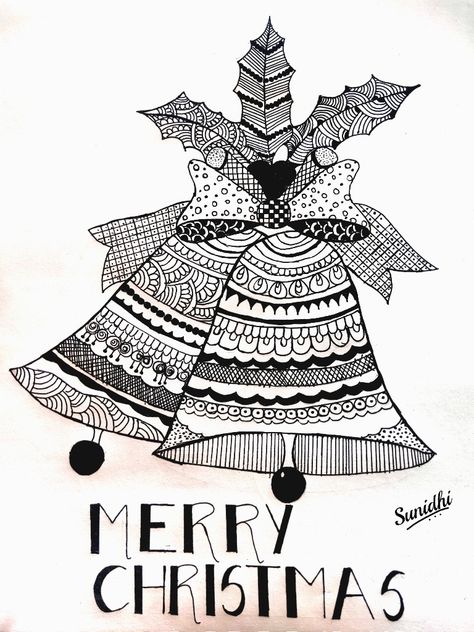 Happy New Year 2025 Mandala Art, Merry Christmas Mandala Art, Christmas Mandala Drawing, Mother And Child Drawing, Merry Christmas Drawing, Crismas Tree, Christmas Zentangle, Mandala Arts, Drawing Mandala