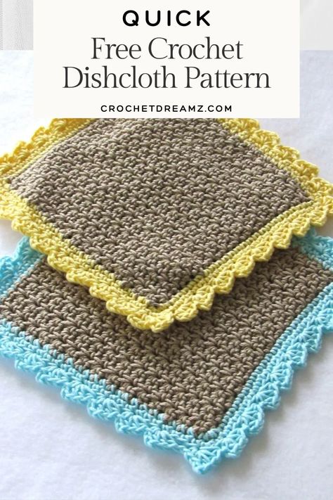 Try this Free Crochet Dishcloth Pattern with Border. It is a simple vintage style washcloth that works up quickly. This easy beginner pattern can be made as gifts. Free Crochet Dishcloth, Crochet Washcloth Free Pattern, Crochet Dishcloth Pattern, Simple Vintage Style, Crochet Washcloth Free, Crochet Washcloth Pattern, Handmade Gifts For Friends, Dishcloth Crochet Pattern, Dish Rag