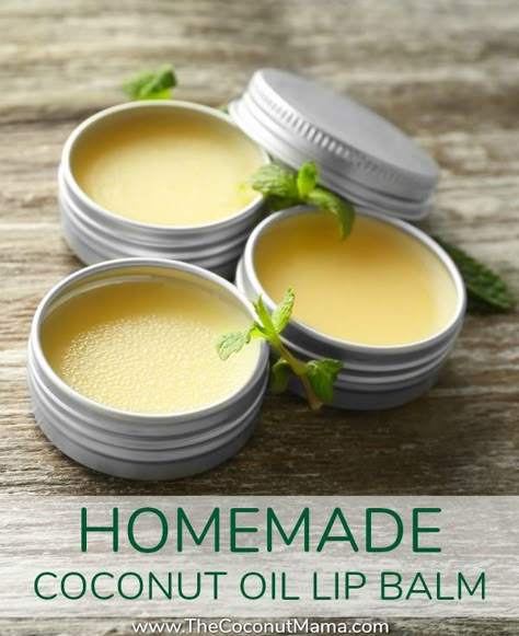 Coconut Oil Lip Balm Coconut Oil Lip Balm, Homemade Lip Balm Recipe, Gloss Diy, Diy Lip Balm Recipes, Homemade Coconut Oil, Coco Oil, Diy Coconut, Homemade Moisturizer, Coconut Oil Skin Care