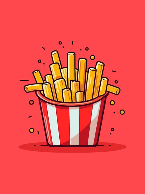 Fastfood Logo Design Brand Identity, French Fries Poster Design, Fries Poster Design, French Fries Vector, French Fries Logo, Fries Business, French Fries Illustration, Fries Illustration, Sweet Burger