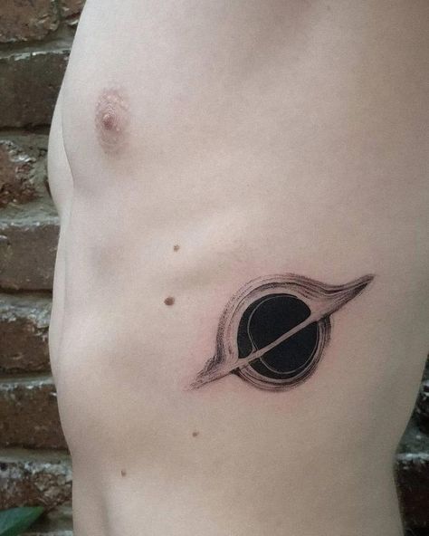 Astroid Tattoos, Science Tattoo Ideas, Moonchild Tattoo, Hole Tattoo, Black Hole Tattoo, Astronomy Tattoo, Science Tattoo, Science Tattoos, Astronaut Tattoo