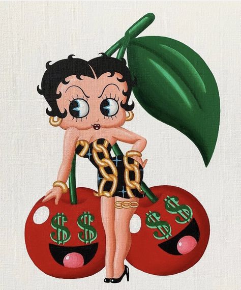 Betty Boop Cherry, Betty Boop Painting, Betty Boop Aesthetic, Gangsta Art, Betty Boop Art, Betty Boop Pictures, Amazing Spaces, Photo Wall Collage, Wallpaper App