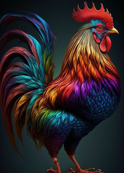 Rooster Pictures Free Printable, Pictures Of Roosters, Roosters Painting, Rooster Pictures, Beautiful Rooster, Rooster Artwork, Rooster Images, Painted Rooster, Animal Paintings Acrylic