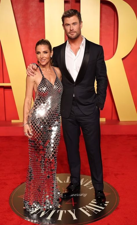 Elsa Pataky and husband Chris  Hemsworth Chris Hemsworth Met Gala, Chris Hemsworth And Elsa Pataky, Elsa Pataky, Tall Men, Ken Doll, Chris Hemsworth, Cortes De Cabello, Vanity Fair, Movie Night