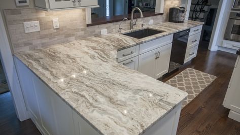 Fantasy Brown Quartzite Kitchen Countertop w/ Straight Edge. Fantasy Brown Quartzite, Fantasy Brown Granite, Brown Granite Countertops, Natural Stone Kitchen, Fantasy Brown, Outdoor Kitchen Countertops, Brown Granite, Kitchen Countertop Materials, Outdoor Kitchen Appliances