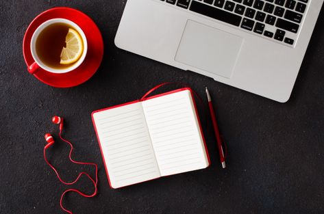 Red Notebook, Cotton Branches, Red Laptop, Photo School, Red Office, About Blank, Logos Typography, Women Writing, Logo Design Typography