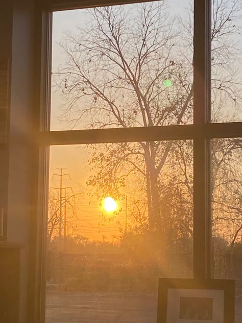 Sunrise View From Window, Sunrise Through Window, Nikolai Aesthetic, Journey Collage, Sunrise House, Sunrise Window, Orange Window, Window Pictures, Sunrise Home