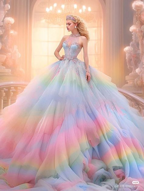 Unicorn Prom Dress, Rainbow Wedding Dress Gowns, Rainbow Princess Dress, Iridescent Ball Gown, Unicorn Dress For Women, Rainbow Ball Gown, Rainbow Prom Dress, Rainbow Gown, Rainbow Wedding Dress