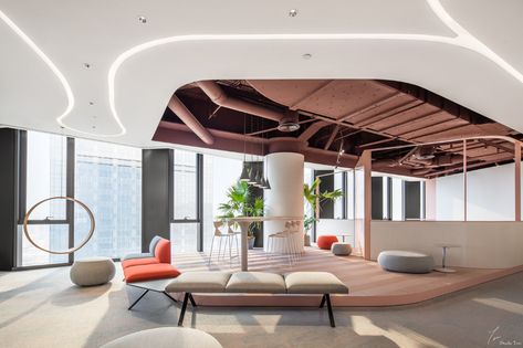 Financial Company Office on Behance Office Lobby, Collaboration Space, Open Office, Workplace Design, Workspace Design, Design Visual, Interior Architect, Silk Road, Creative Advertising