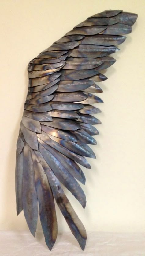 Metal art at Thea Wing Sculpture, Welded Art, Metal Wings, Welding Ideas, Metal Tree Wall Art, Metal Welding, Metal Sculptures, Sculpture Metal, Metal Art Welded