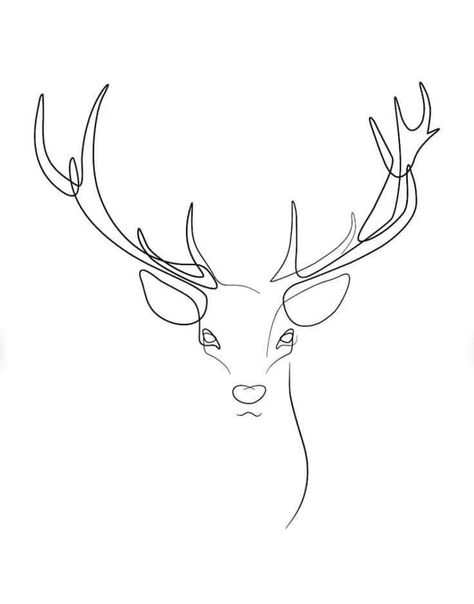 Buck Outline Tattoo, Deer Patronus Tattoo, One Line Deer Tattoo, Fine Line Stag Tattoo, Deer Tattoo Minimalist, Deer Line Tattoo, Deer Fine Line Tattoo, Minimal Deer Tattoo, Buck Tattoo Design