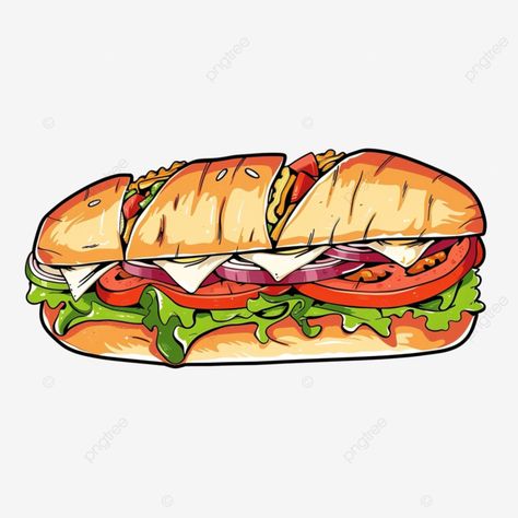 retro distressed sticker of a cartoon sub sandwich Club Sandwich Drawing, Sandwich Cartoon, Cartoon Eating, Sandwich Illustration, Sandwich Sticker, Sandwich Drawing, Cartoons Eating, Sandwich Design, Sub Sandwich