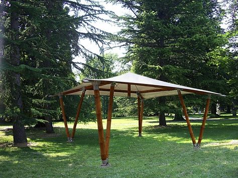 Bamboo Gazebo, Bamboo Diy, Bamboo Building, Outdoor Structure, Bamboo Structure, Bamboo Architecture, Bamboo Decor, Bamboo Construction, Bamboo Art