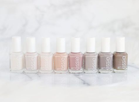 Pretty Essie Neutrals - can't wear color when working in disney Essie Neutral Colors, Essie Nail Polish Neutral, Essie Nails, Neutral Nail, Patrick Nagel, Nails Nailpolish, Nail Polish Bottles, Essie Nail Polish, Essie Nail