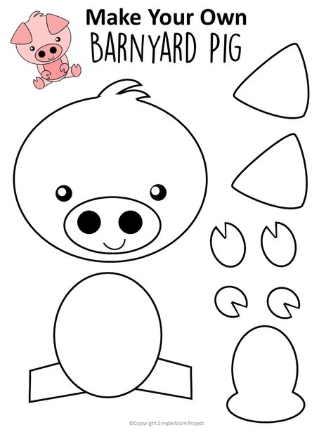 It's the Year of The Pig! Click here to find a FREE printable pig template for an easy diy pig craft! Use it with your farm theme or a fun way to tell the Three Little Pigs fairy tale to your preschool or toddlers! Pig Template, Preschool Farm, Easy Preschool Crafts, Farm Theme Preschool, Farm Animal Crafts, Pig Crafts, Animal Cutouts, Farm Crafts, Animal Crafts For Kids