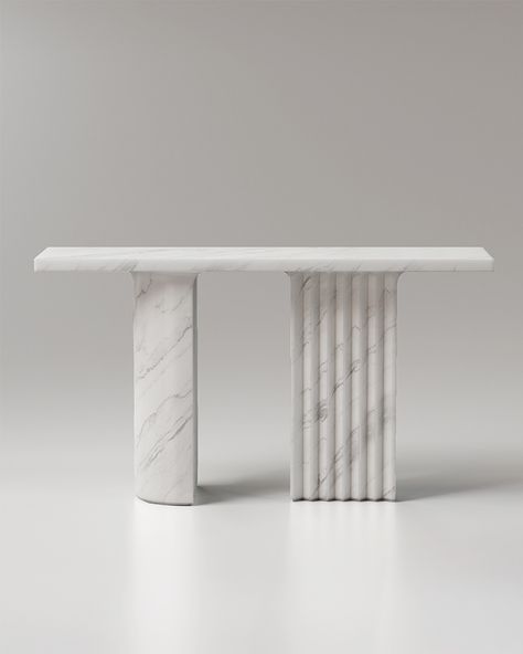 Marble Furniture Design, Behind Sofa Table, Study Interior Design, Furniture Design Sketches, Ron Arad, Contemporary Console Table, Marble Console Table, Hall Console Table, Marble Console