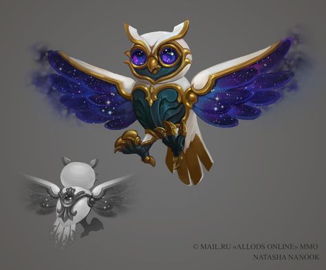 ArtStation - Owl, Natasha Nanook Steampunk Owl Art, Artificer Homunculus Servant, Artificer Homunculus, Item Concept Art, Fantasy Robot Concept Art, Owl Concept Art, Owl Character Design, Owl Monster, Owl Familiar