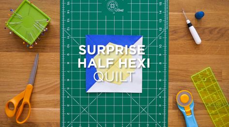 Create a fun hexagon block with this quick vid! Exploding Block Quilt Squares, Exploding Square Block, Exploding Block Tutorial, Jelly Basket, Bowtie Quilt, Block Quilt Ideas, Missouri Quilt Tutorials, Missouri Quilt Company, Easy Quilt Tutorials