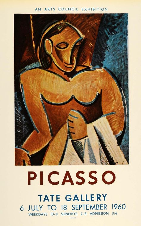 Exhibit Poster, Cubist Artists, Art Picasso, Pablo Picasso Paintings, Picasso Paintings, Tate Gallery, Art Exhibition Posters, Museum Poster, Picasso Art