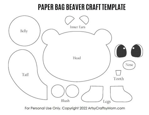 Get together with the kids to make this adorable Paper Bag Beaver Puppet Craft that's perfect for International Beaver Day on 7th April! Wooden Spoon Puppets, Paper Craft Ideas For Kids, Puppet Template, Beaver Scouts, Bag Puppet, Teddy Bear Crafts, Aesthetic Paper, Polar Bear Craft, Puppet Craft