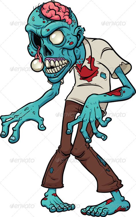 Cartoon zombie. Vector clip art illustration with simple gradients. All in a single layer. Cartoon Zombie, Zombie Vector, Zombie Drawings, Zombie Cartoon, Zombie Eyes, Zombie Illustration, Arte Zombie, Zombie Art, Zombie Costume