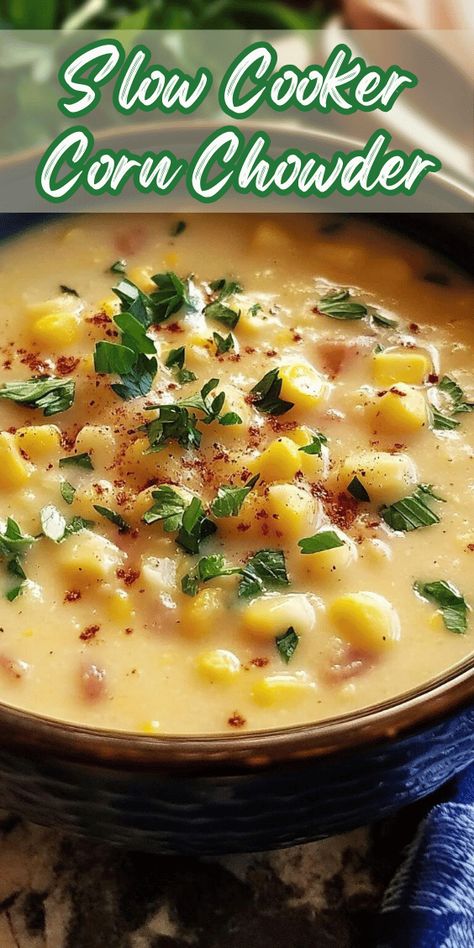 Slow Cooker Corn Chowder Easy Corn Chowder Recipe Crock Pots, Potato Corn Chowder Soup Crock Pot, Corn Chowder Crockpot Vegetarian, Chicken Corn Chowder Crock Pot Healthy, Corn Chowder Recipe No Bacon, Crock Pot Corn Chowder Easy, Corn Potato Chowder Crockpot, Slow Cooker Potato Corn Chowder, Slow Cooker Corn With Bacon