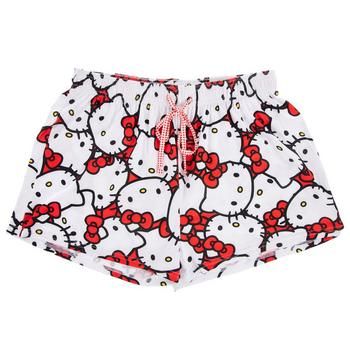 Size: Small/Medium (14" Waist) Content: 92% Polyester & 8% Spandex Color: White, Red, Black & Yellow Quantity: 1 Care: Machine Wash, Cold With Like Colors Only Non-Chlorine Bleach When Needed Tumble Dry, Low Cool Iron When Needed Do Not Dry Clean Be comfy and cozy while you sleep with help from these Hello Kitty Pajama Shorts. These soft and stretchy shorts have images of Hello Kitty's head overlapping each other. Use the red and white polka dot string to loosen or tighten the shorts to your lik 2000s Girl, Kitty Clothes, Hello Kitty Clothes, Stretchy Shorts, Hello Kitty Images, Pink Pajamas, Cute Pajamas, Birthday Wishlist, Really Cute Outfits