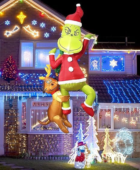 8FT Christmas Inflatables Decorations Lights, Outdoor Christmas Decorations Blow Up with Strings Hang for Indoor Outdoor Yard Garden Decor Christmas Yard Inflatables, Christmas Blow Up, Xmas Decorations Outdoor, Yard Inflatables, Inflatable Christmas Decorations, Christmas Decor Trends, Decorations Lights, Grinch Christmas Decorations, Colonial Christmas