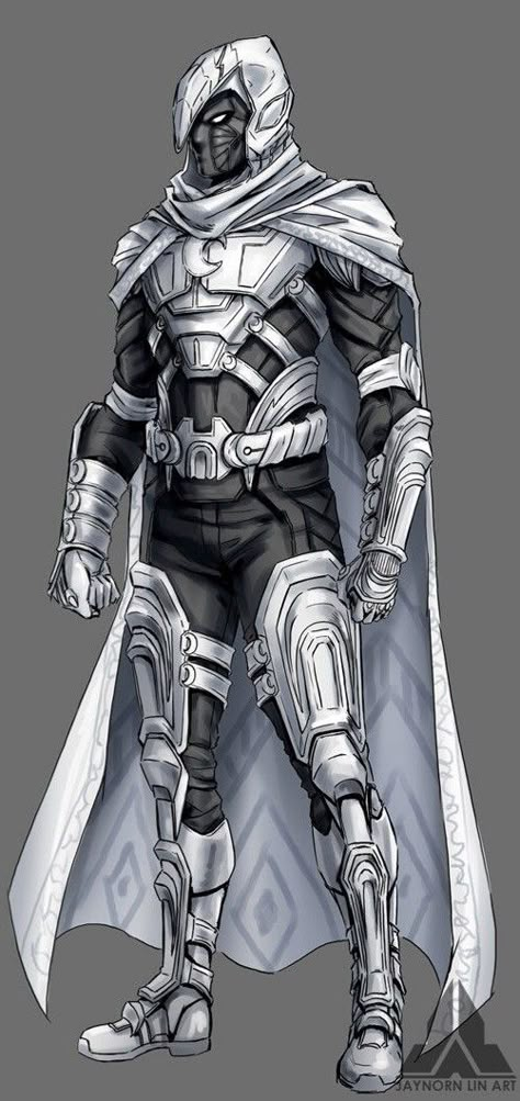 Moon Knight Suit, Moon Knight Concept, Knight Concept Art, Marvel 90s, Suit Concept Art, Marvel Legion, Knight Suit, Bucky Barnes Fanart, Character Redesign