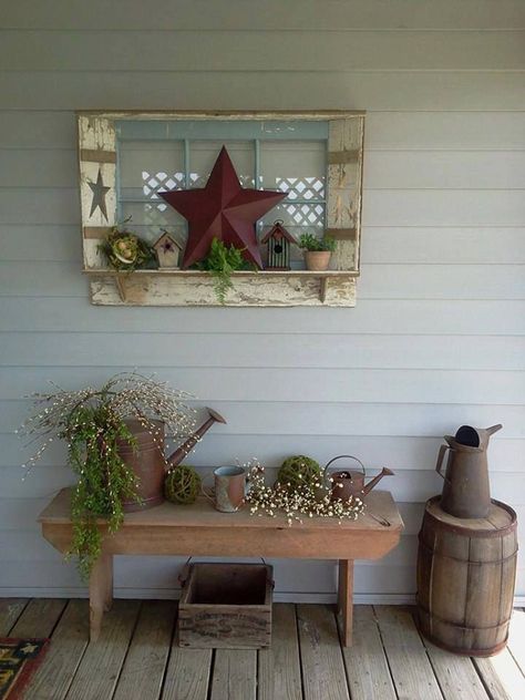 Rustic Farmhouse Front Porches, Farmhouse Front Porch Decorating, Country Front Porches, Veranda Design, Porch Design Ideas, Rustic Porch, Primitive Homes, Casa Country, Country Porch