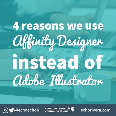 [NEW POST] 4 reasons we use Affinity Designer instead of Adobe Illustrator Affinity Designer Illustration, Affinity Designer Tutorial, Illustration Software, Old Software, Lightroom Tips, Designer Photo, Ed Design, Ipad Tutorials, Affinity Photo