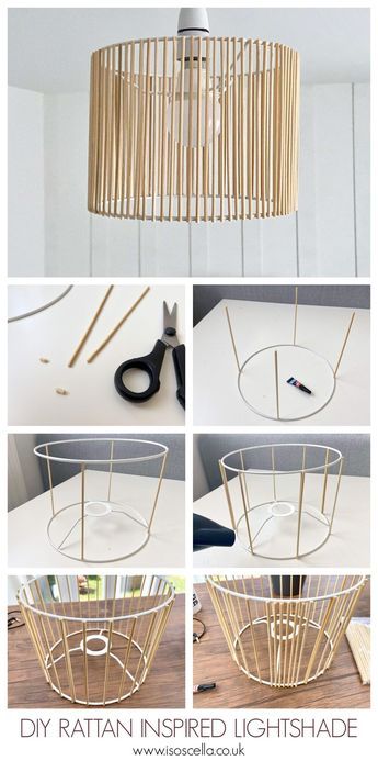 Rattan Decor Ideas, Diy Boho Bedroom Furniture, Diy Home Lamp, Diy Light Decor For Bedrooms, Boho Diy Furniture, Diy Lightshades, Diy Boho Decor Ideas Crafts, Diy Bamboo Decoration, Boho Diy Room Decor