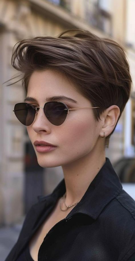 New Haircuts 2024, Pixie Haircut 2024 Trends Women, 90s Haircuts Women, Short Womens Hair, Hairstyle Short Women, Pixie Haircut With Undercut, Pixie Cut Women, Woman Short Haircut, Classic Pixie Haircut