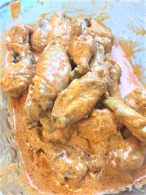 Blue Cheese Wings, Spicy Ranch Wing Sauce, Hot Ranch Wing Sauce, Spicy Ranch Wings, Ranch Wings Recipe, Spicy Wing Sauce, Ranch Chicken Wings, Ranch Wings, Homemade Wings