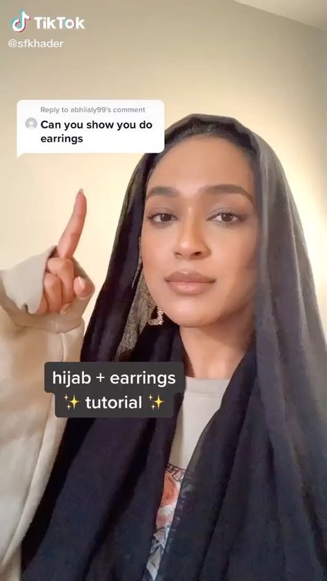 hypemuslim • Original Audio Hijab Tutorial With Earrings, Flowy Hijab Tutorial, Hijab With Earrings, Hijab Earrings, Earrings Tutorial, Loop Earrings, Earring Tutorial, Hijab Tutorial, Audio