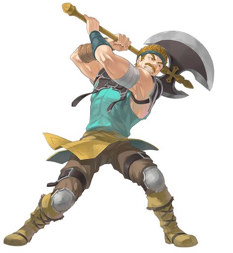 Bartre, Battle Art - Fire Emblem Heroes Art Gallery Knight Action Pose, Halberd Pose Reference, Attack Pose Reference, Hammer Pose, Attacking Pose, Warrior Reference, Warrior Poses, Battle Stance, Warrior Pose