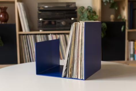 Minimalist Metal Vinyl Record Rack, Modern LP Stand, Long Play Display for 120 Records, Vinyl Storage & Showcase - Etsy UK Lp Stand, Vinyl Record Rack, Metal Vinyl, Record Rack, Industrial Minimalist, Records Vinyl, Ultramarine Blue, Favorite Albums, Vinyl Storage