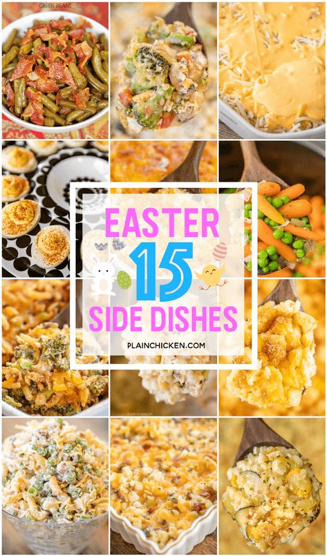 Top 15 Side Dishes for Easter Dinner Easter Ham Dinner, Easter Dinner Side Dishes, Easter Dinner Sides, Dinner Side Dish Recipes, Easter Side Dishes Recipes, Easter Sides, Potatoes Salad, Potatoes Mashed, Easter Dinner Menus