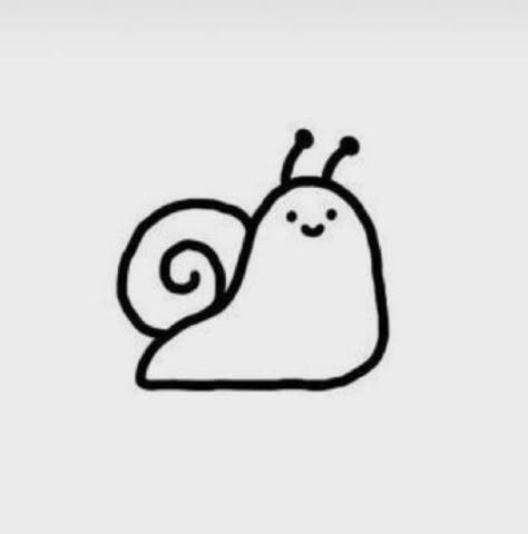 Fun Small Drawings, Snail Doodle Easy, Scathing Drawing Easy, Simple Snail Doodle, Simple Snail Drawings, Easy Doodles Drawings Cute Simple, Fun Doodles To Draw Easy, Snail Drawing Cute, Cute Things To Draw Easy Simple Animals