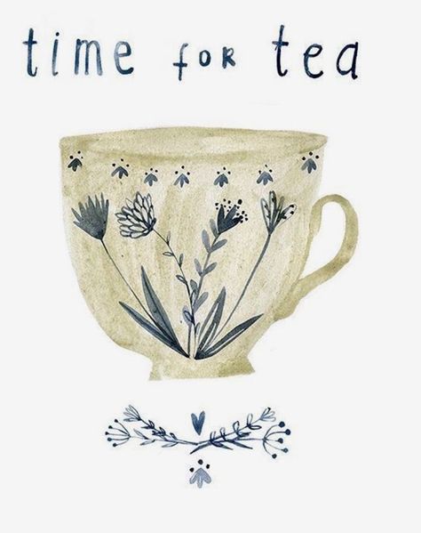 Tee Illustration, Tee Kunst, Tea Illustration, Tea Quotes, Time For Tea, Cuppa Tea, Tea Bag Holder, 수채화 그림, Art Et Illustration