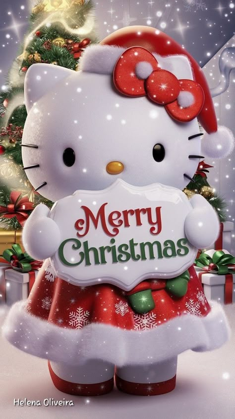 Ideogram IA 🎀 Hello Kitty Christmas Wallpaper, Images Hello Kitty, Hello Kitty Gifts, Walpaper Hello Kitty, Merry Christmas Gif, Merry Christmas Wallpaper, Merry Christmas Pictures, Kawaii Christmas, Sea Birthday Party